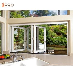 China Black White Frame Aluminum Bifold Windows Casement Style ISO9001 wholesale