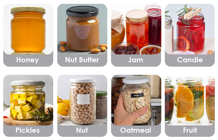 Custom Label 120 Ml 240 Ml 300 Ml Food Storage Sundry Food Jars Glass Jar with Lid