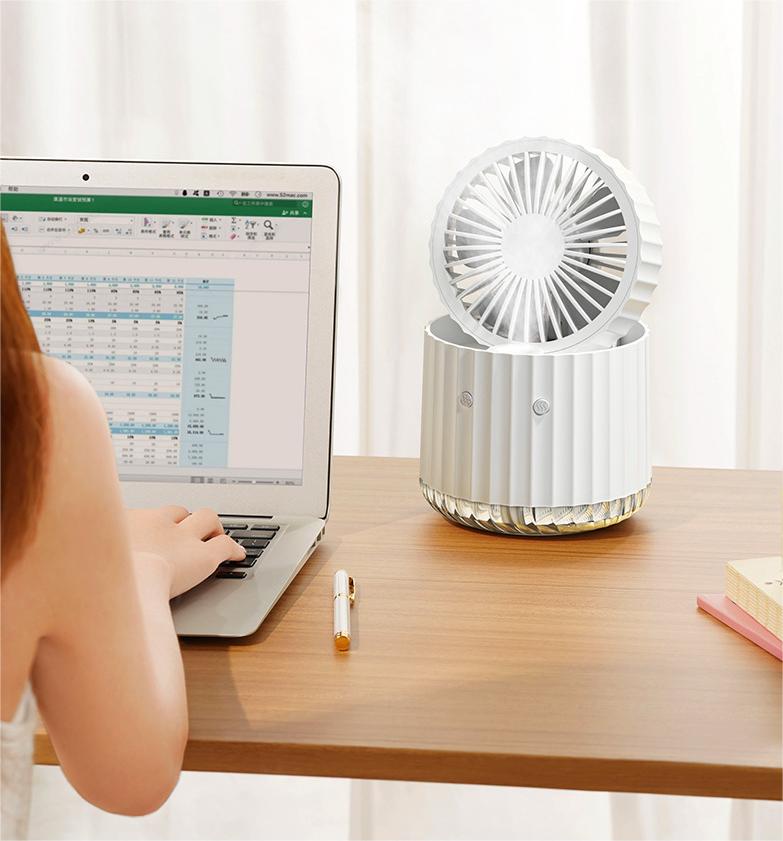 Ultra-Quiet Desktop Cooling Fan for Office and Dorm 1000mAh/1200mAh Battery Capacity