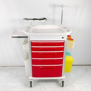 China Custom Healthcare Medical Trolley On Wheels , Hospital Medication Cart With Side Hooks wholesale