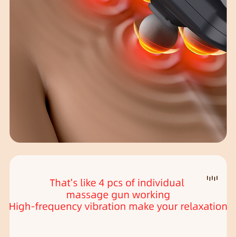 Wireless Handheld Electric Muscle Fascia Massage Gun For Back Waist Shoulder Body Muscle