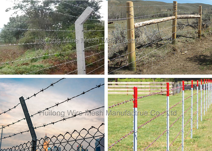 Green Vinyl Coated Double Twist Barbed Wire As Defending Barrier