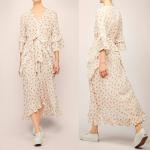 Latest Flounce Design Bohemian Summer Roses Woman Dress with Bow