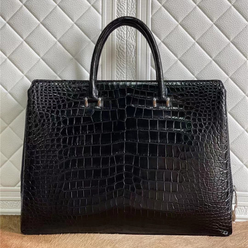 Authentic Crocodile Belly Skin Businessmen Passcode Briefcase Genuine Alligator Leather Male Large Working Totes Handbag