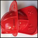 Child Size Red Plastic Fire Chief Hat Halloween Party Plasticfireman Helmet Hat