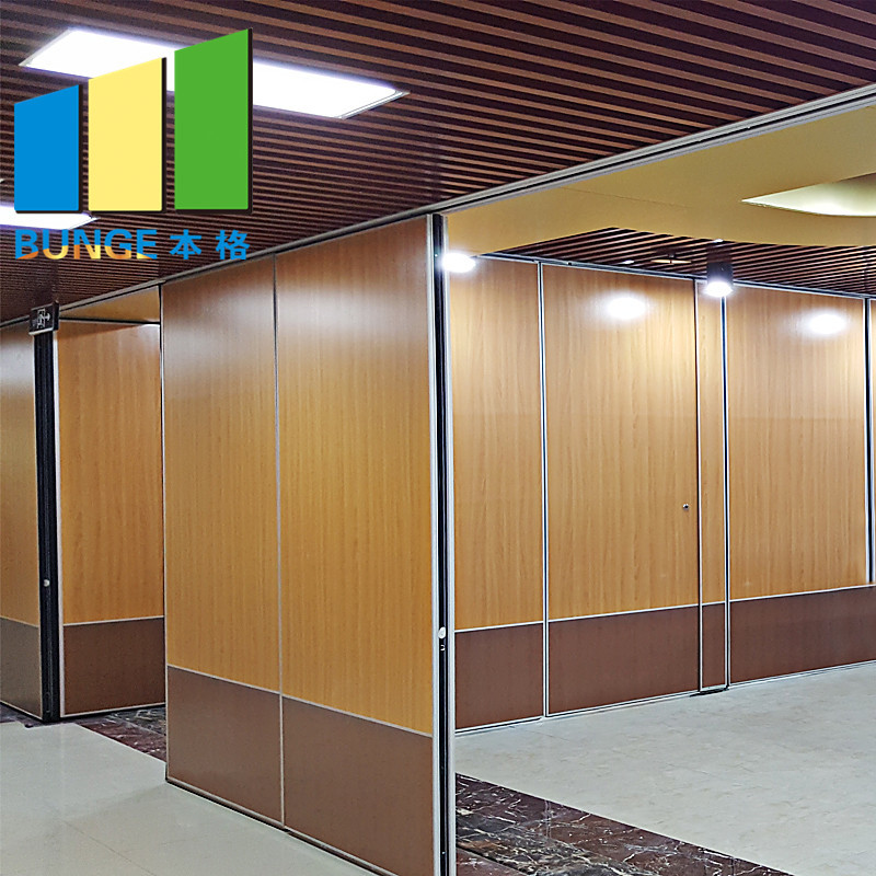 Less Then 4 Meters Wood Sliding Partition Walls Melamine Finish With Glass