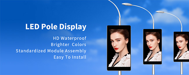 Waterproof IP65 Street Light Pole LED Display For Advertising