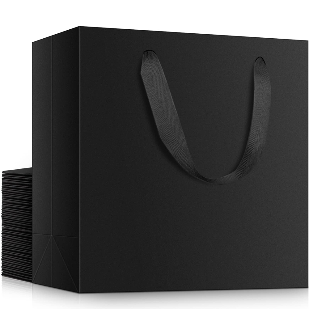 Custom Color Accepted Ribbon Handle Paper Bag for Luxury Clothing Boutique Gifts