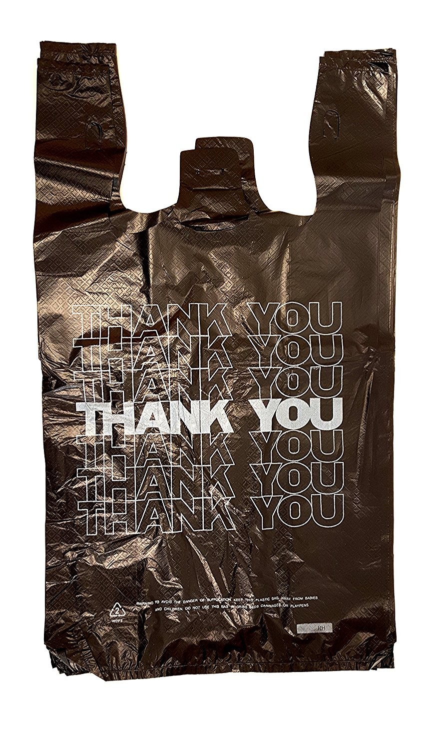 Large Plastic Grocery Reusable T Shirts Carry-out Bag , Black Colour , HDPE material