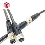 Metal M8 3 Core Electric​ Cable Nylon​ Waterproof Male Female Connector