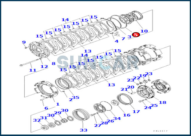 198-15-29210 1981529210 Ring Seal For KOMATSU Transmission WA800 D475A