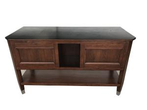China Luxury design American hotel Custom made walnut wood veneer Wooden bathroom vanity base,bathroom cabinet for hotel wholesale