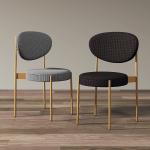Modern Fabric Dining Room Wrought Iron Dining Chairs With Metal