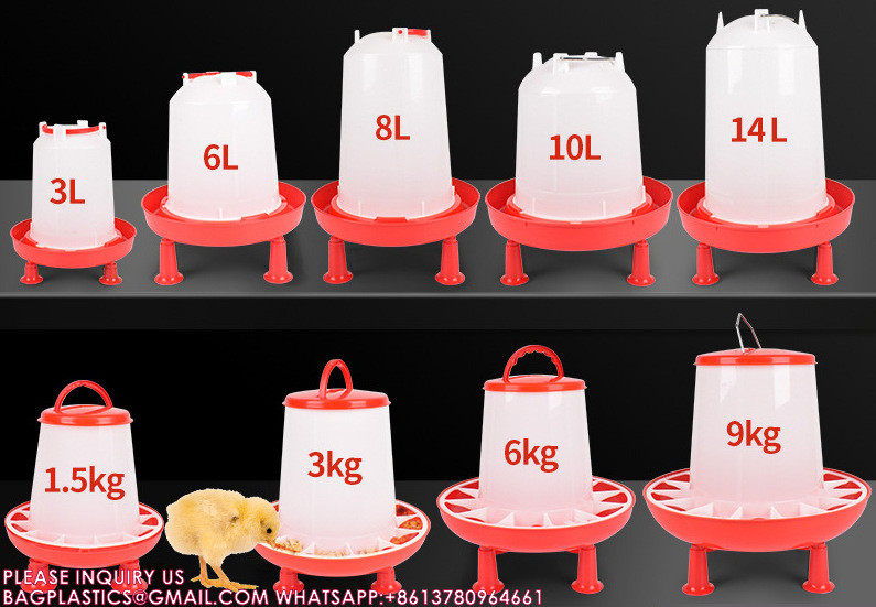 Plastic Automatic Handle Poultry Feeder 1.5kg 3kg 6kg 9kg For Chicken Farm Feeding System