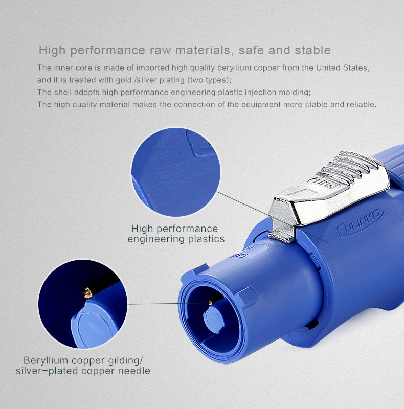 3Wires PBT Plug Cable, 3 Pin Blue Plastic Shell Electrical Cable Input Output Connectors for LED Display Screen