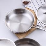 Minimalist Design Style Induction Kitchen Cooking Pan Stainless Steel Material