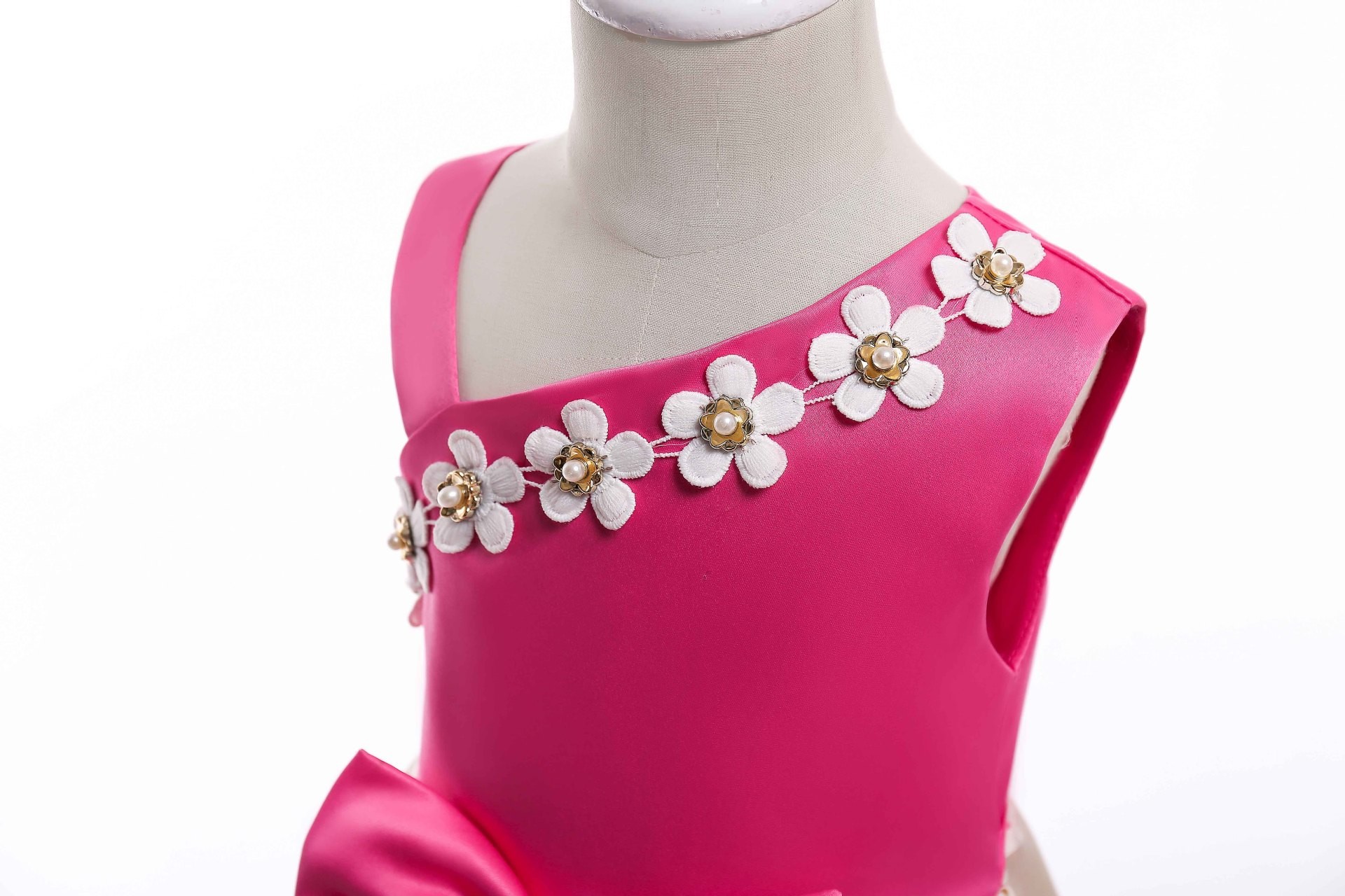 Bow Belt Dress Robe Fille Elbise Frozen Prinsess Enjurken Meisjes Vestido Menina Irregular One Shoulder Strap Dress