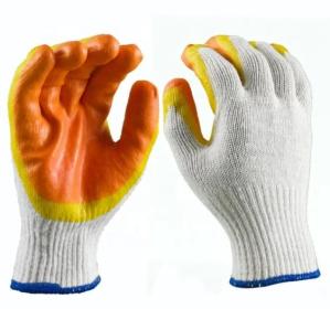 China Poly Cotton Seamless Knitted Latex Palm Coated Gloves wholesale