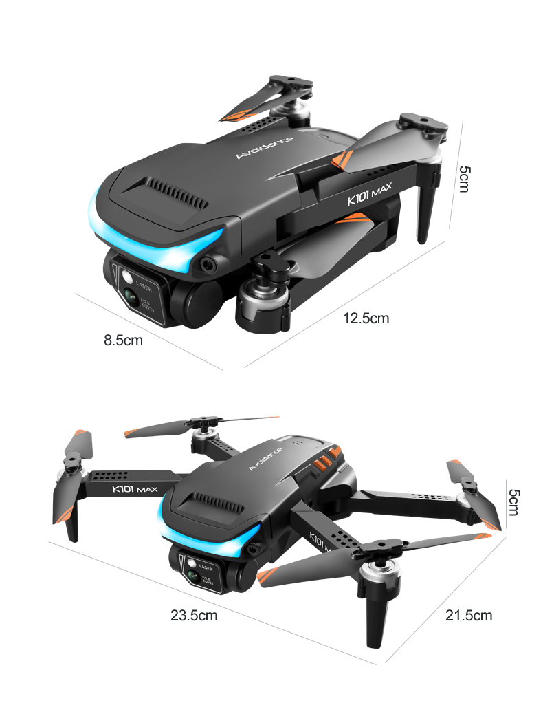 Long Distance Gps Drone Wifi Obstacle Avoidance Drone Toys For Kids Charging time 1 hour K101 Max Drone With Camera 4k