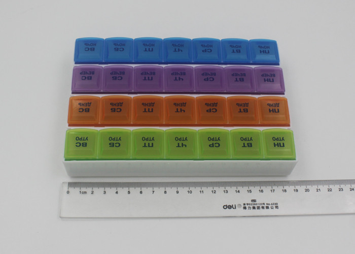 Eco - Friendly Medicine Pill Containers / Plastic 30 Day Pill Box For Seniors