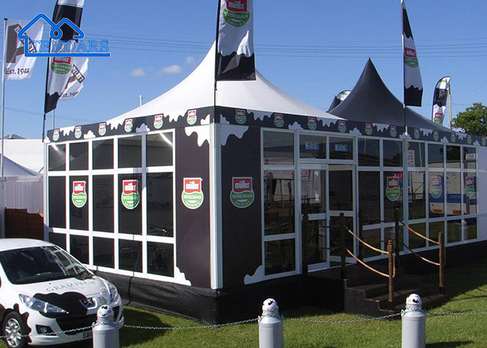 Durable Aluminium Pagoda Tent With Glass Wall For Trade Show, Banquet Canopy Family , Party BBQ Etc