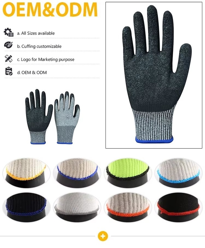 Resistant Gloves Knitted Liner Palm Coated Anti Cut Glove for Glass Industry