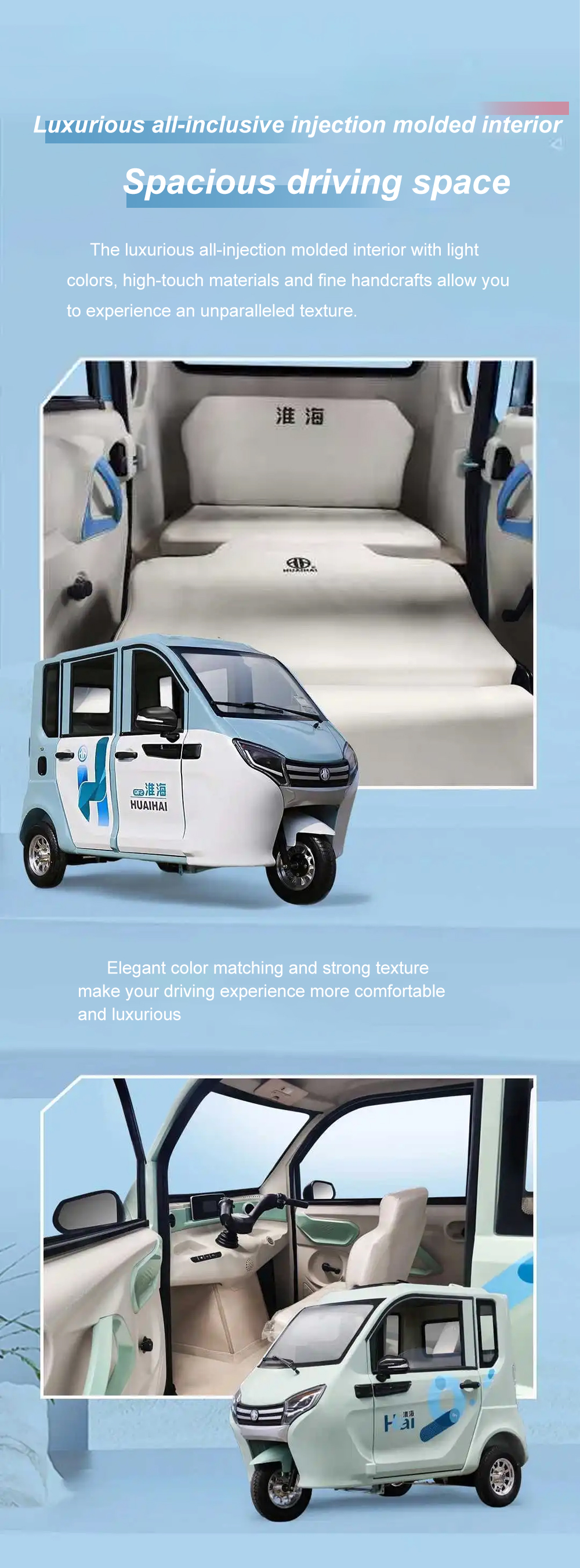 Durable Tuktuk Closed Cabin Scooter Tricycles for Electric Auto Rickshaw in Bangladesh