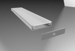 China 43X9mm Flat Shape LED Aluminum Profile Surface Mounted LED Profiles wholesale