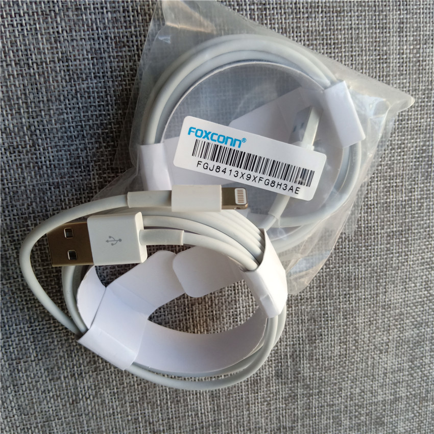 Foxconn 8IC 6ft 2m IPhone Charger Cable USB E75 White Color