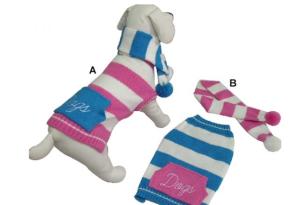 China Knitted 41cm Cotton Stripe Dog Sweater wholesale