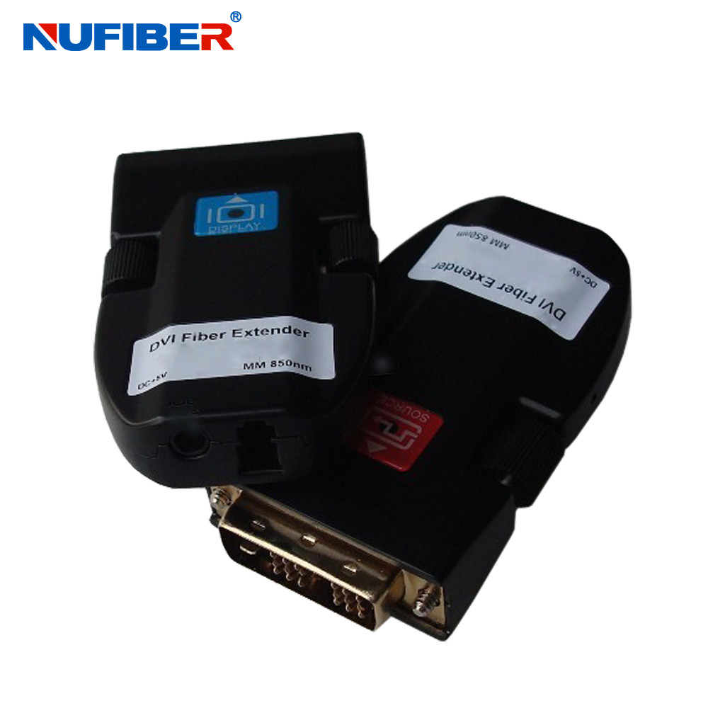 4K 4096x2160p DVI Fiber Converter Single Mode 750m LC Connector DVI to Fiber Extender