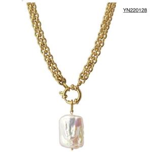 China Saya Stainless Steel Shell Pendant Jewelry Shaped Pearl Pendant Necklace wholesale