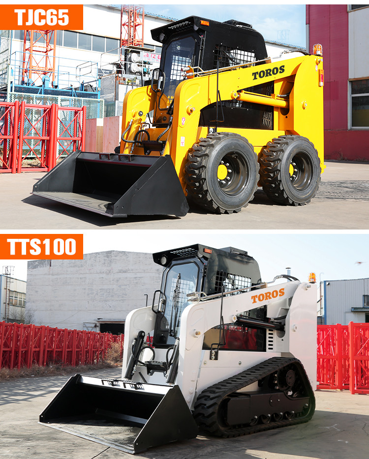 TOROS White JC45 JC65 Hydraulic Skid Steer Loader With Attachments