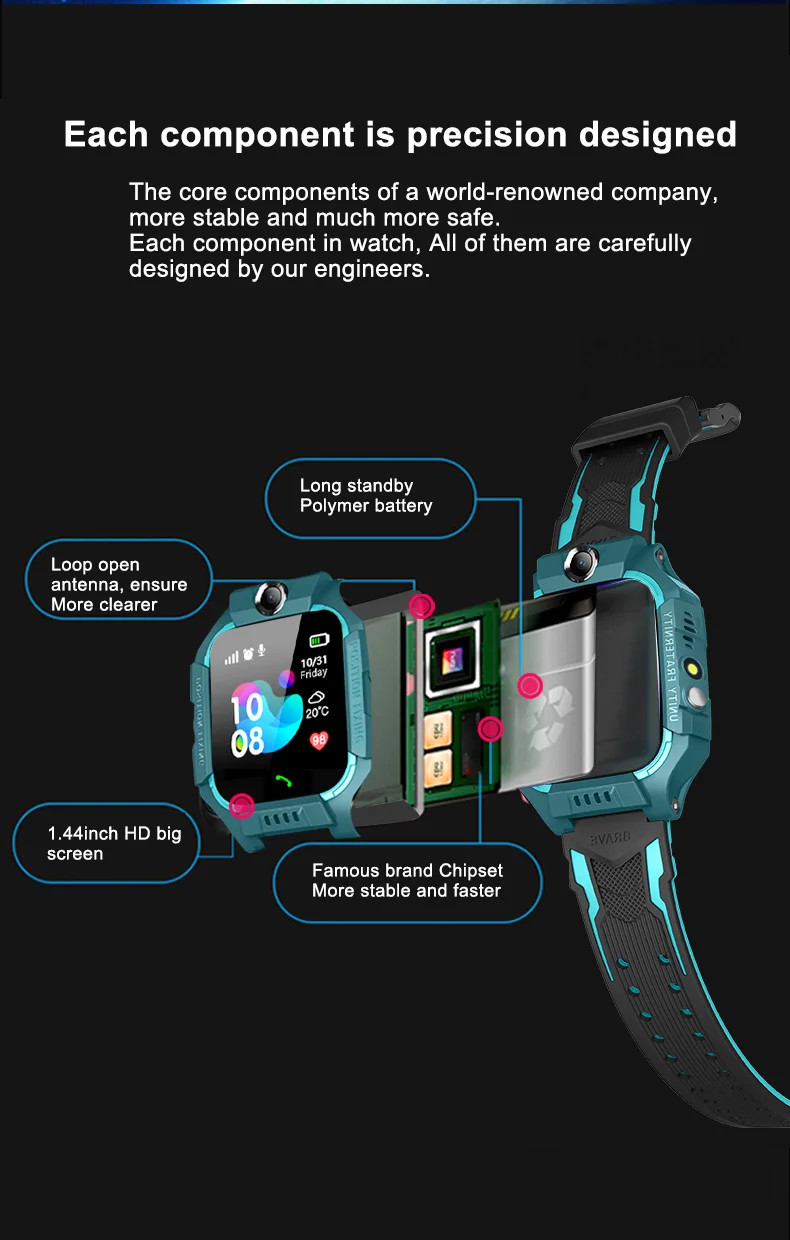 Q19 Anti Lost Smart Childrens Tracker Watch SOS Phone 2g IP67 IOS Android