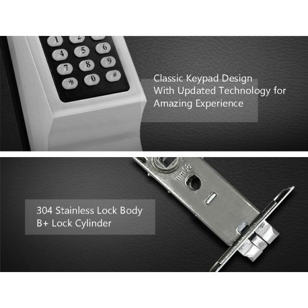 High Security Push Button Door Lock, Silver / Golden Electronic Key Entry System