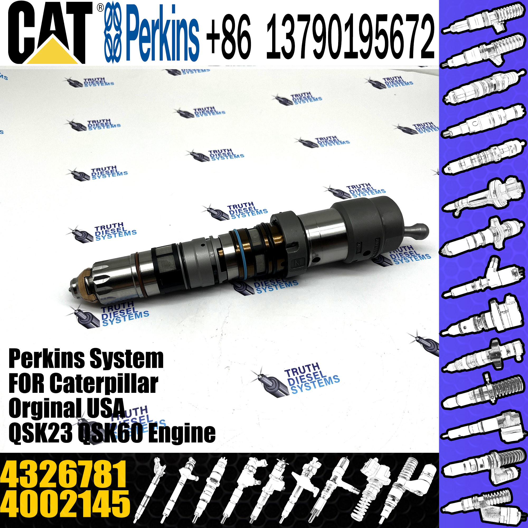 Automobile Bosch Cummins Injectors K60 QSK60 QSK45 4002145 4087894