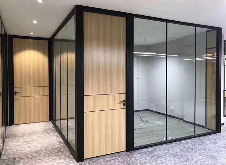 Aluminium Frame Fixed Glass Partition Interior Office Separation Partition Wall