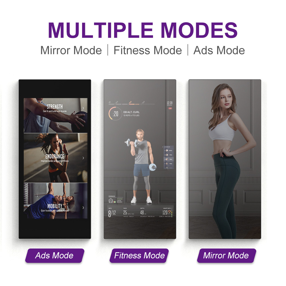 65 Inch Magic Mirror Mobile Screen Mirroring 10 Point Touch LCD Advertising Machine