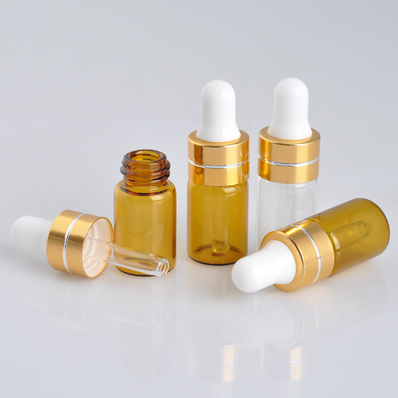 3ml Essential Oil Bottles Brown Glass Eye Dropper Bottles