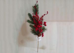 China Nontoxic 58cm Artificial Christmas Pine Picks With Red Berry wholesale