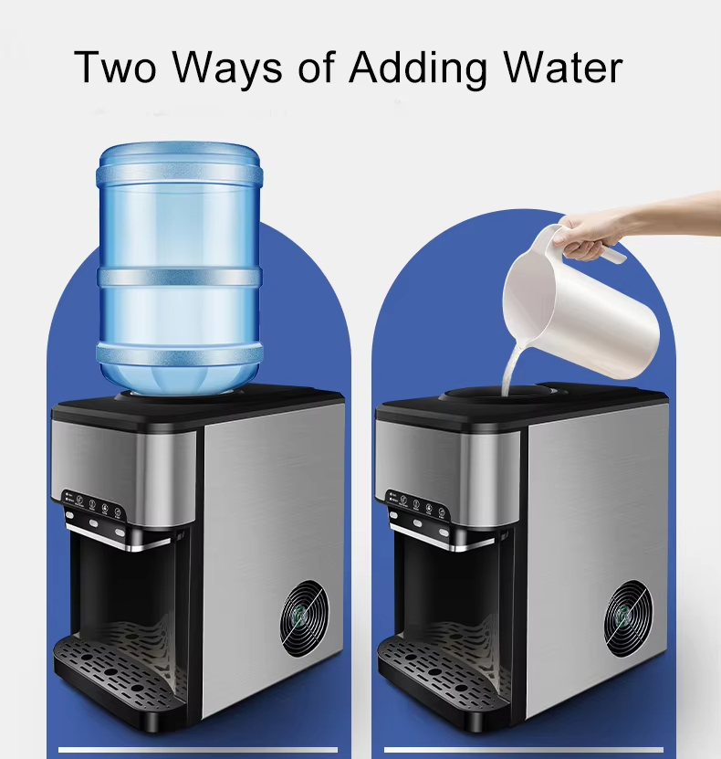 25kg Bullet Ice Making Machine for Small Home and Commercial 3 in 1 Water Dispenser Single Ice Time 8-12 Minutes