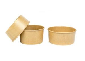 China Hot &amp; Cold Round Kraft Paper Bowls Custom Water Based Ink Flexo Printing wholesale