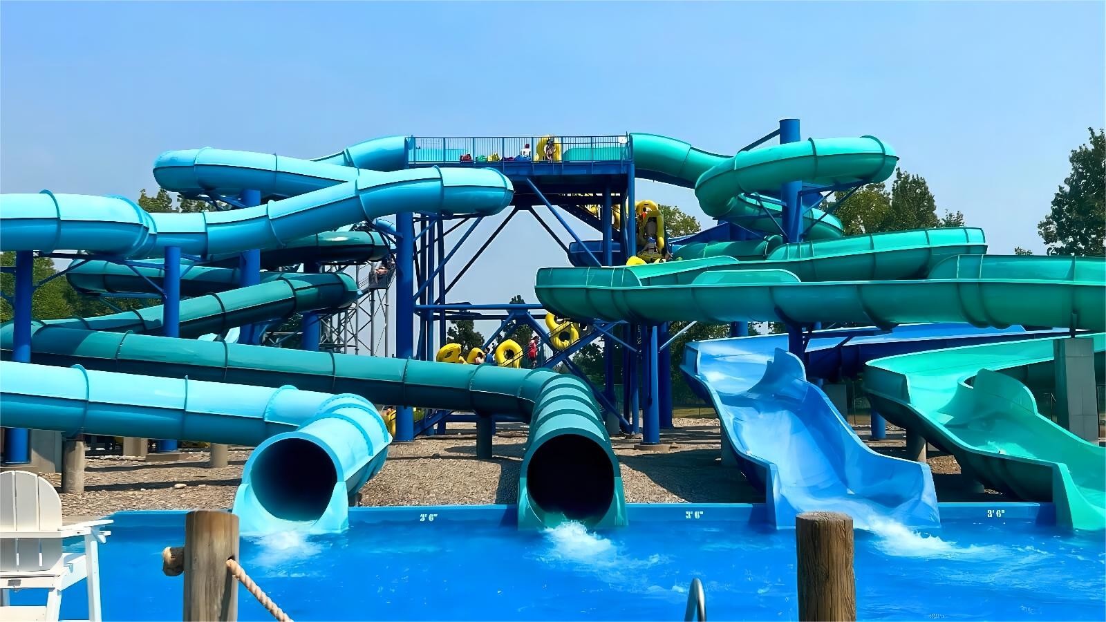 Kids Fiberglass Water Park Slide Outdoor Water Play Carnival Rides