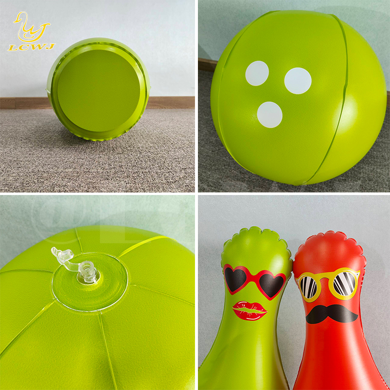 Unisex LC Colorful Fun Big Yard Outdoor Games Jumbo Bowling Ball And Pins Inflatable Kids Bowling Set