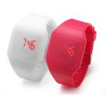 Waterproof Silicone Digital Led Watch , Electronic Movement Square Unisex
