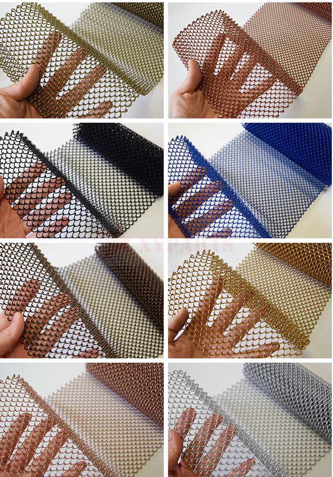 Copper Color Metal Coil Curtains 8x8mm Used As Room Dividers For Internal Decoration