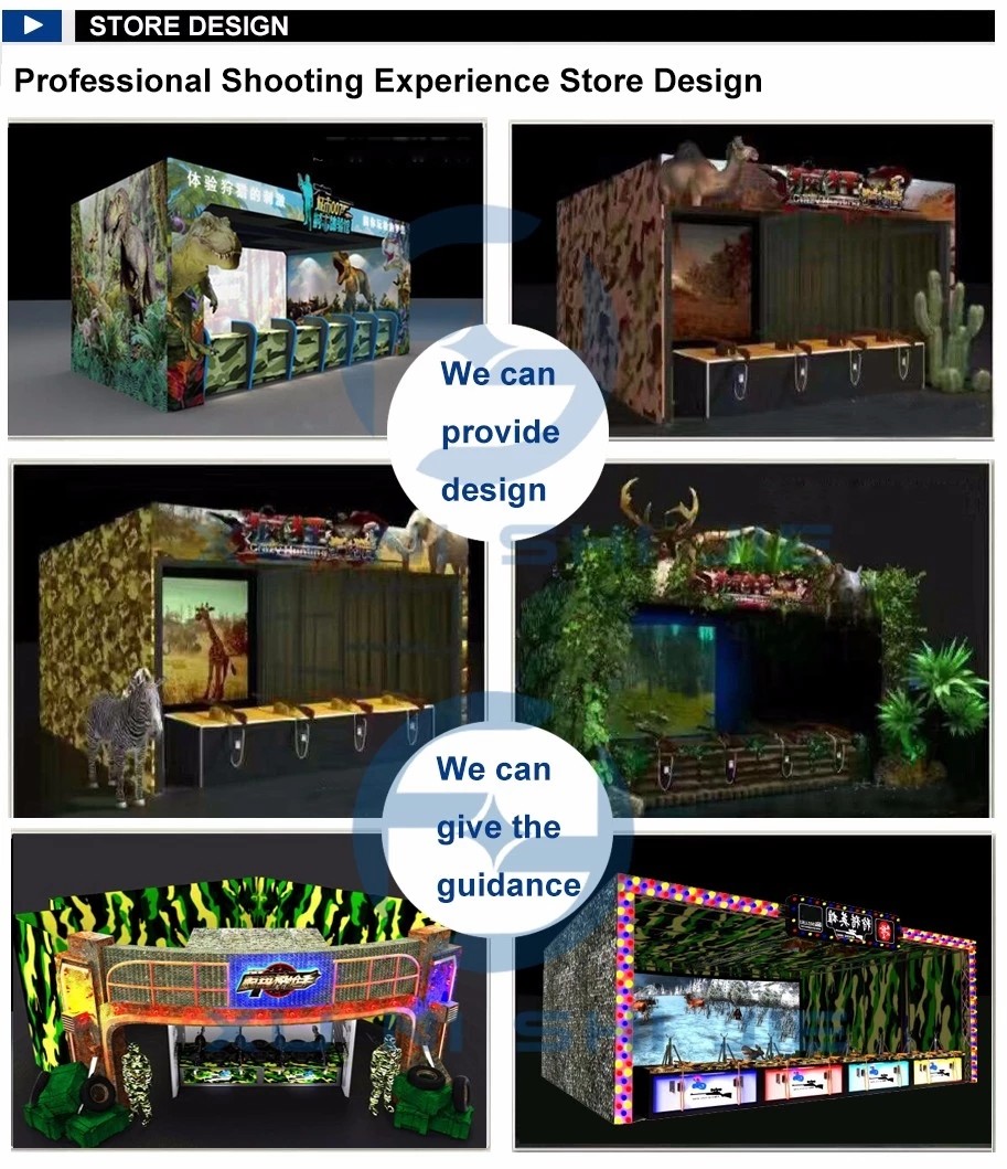 Amusement Shooting Arcade Machine Simulator Projector Hunter Hero 450W Power