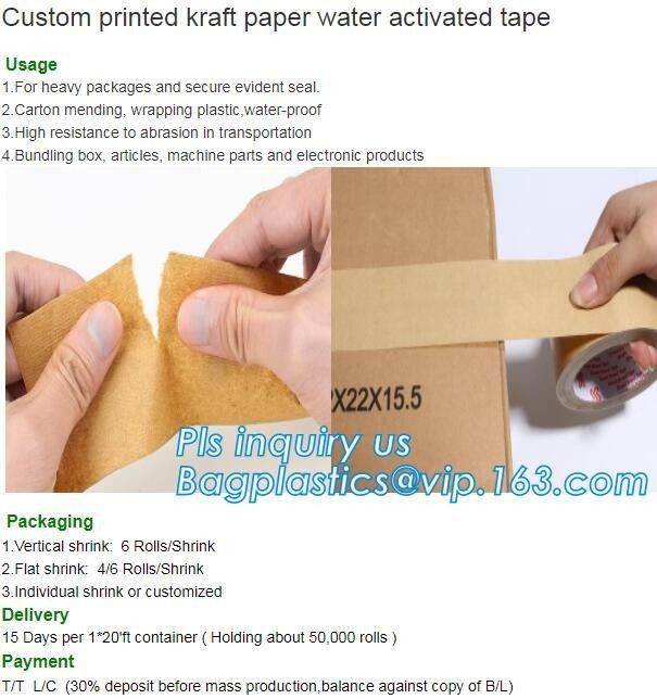 Fiber Reinforced Labelh Tape Label Gummed Kraft Paper Packing Reinforced