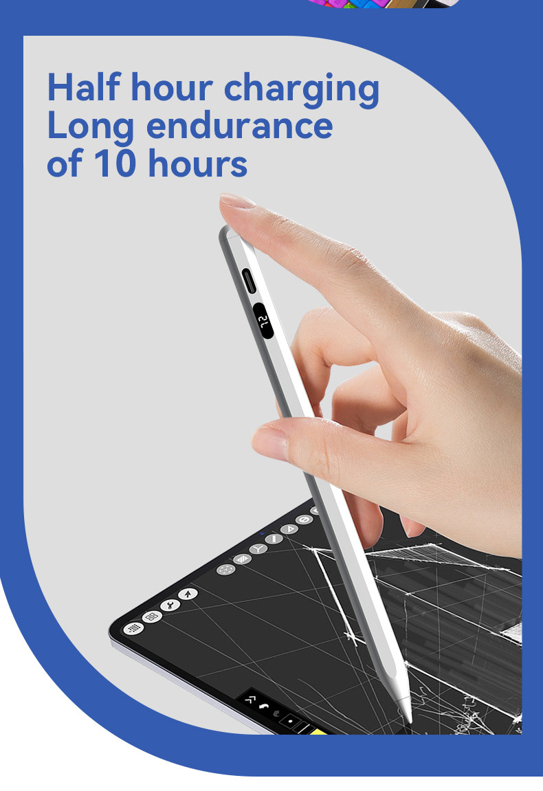 5V Stylus Pen For IPad With Palm Rejection Tilt Sensitivity Magnetic Design