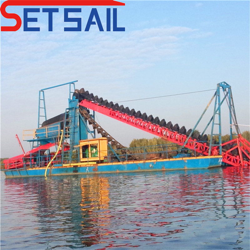 Lake Gold and Diamond Mining Dredger Used in River
